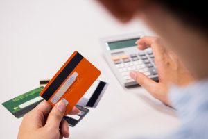 credit cards and calculator